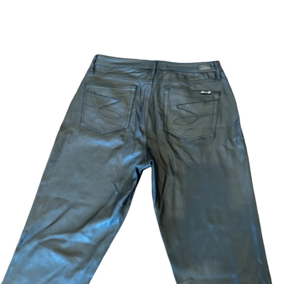 Seven 7 Mid Rise Skinny Black Coated Jeans - Picture 6 of 8